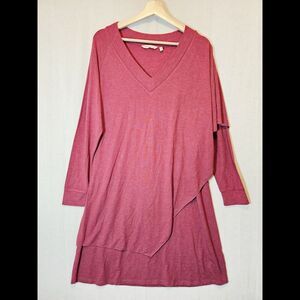 Soft Surroundings Marla Dress Ruby Heather Faux Draped Shawl Knee Length Medium